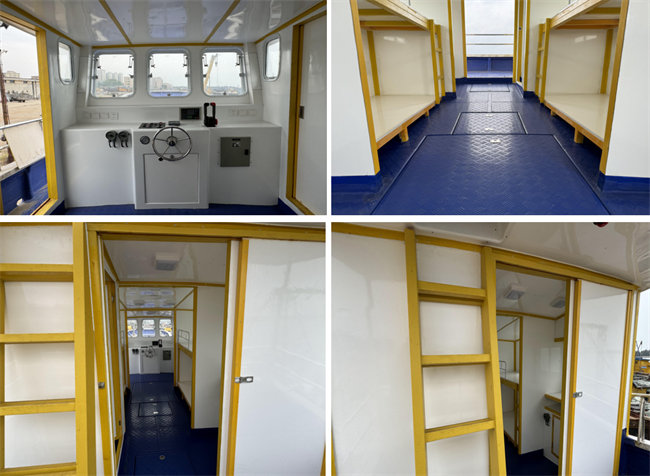 沒有用任何木材的玻璃鋼漁船，全部用玻璃纖維代木替代